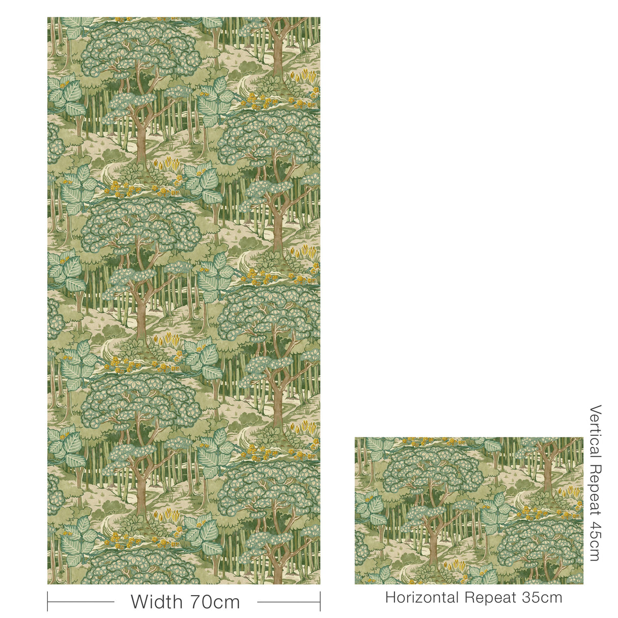 G P & J Baker RUSKIN GREEN Wallpaper