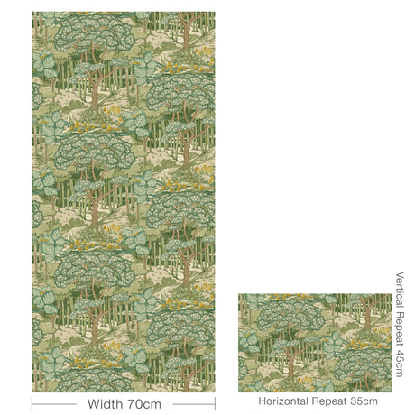 G P & J Baker RUSKIN GREEN Wallpaper