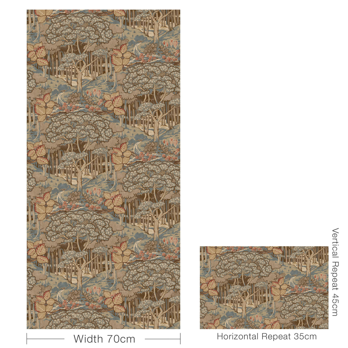 G P & J Baker RUSKIN TEAL Wallpaper