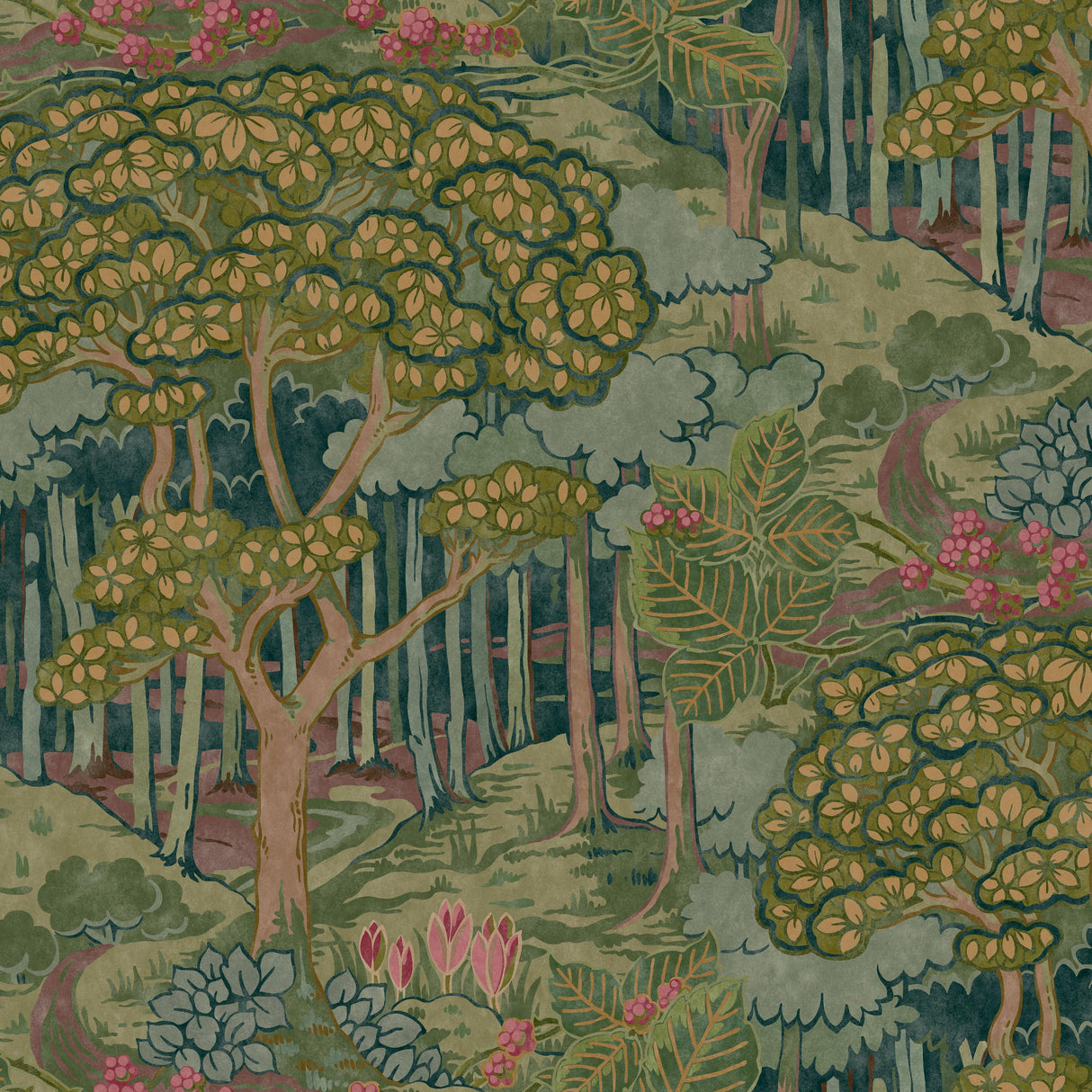 G P & J Baker RUSKIN EMERALD Wallpaper