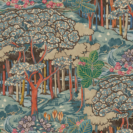 G P & J Baker RUSKIN RED/TEAL Wallpaper