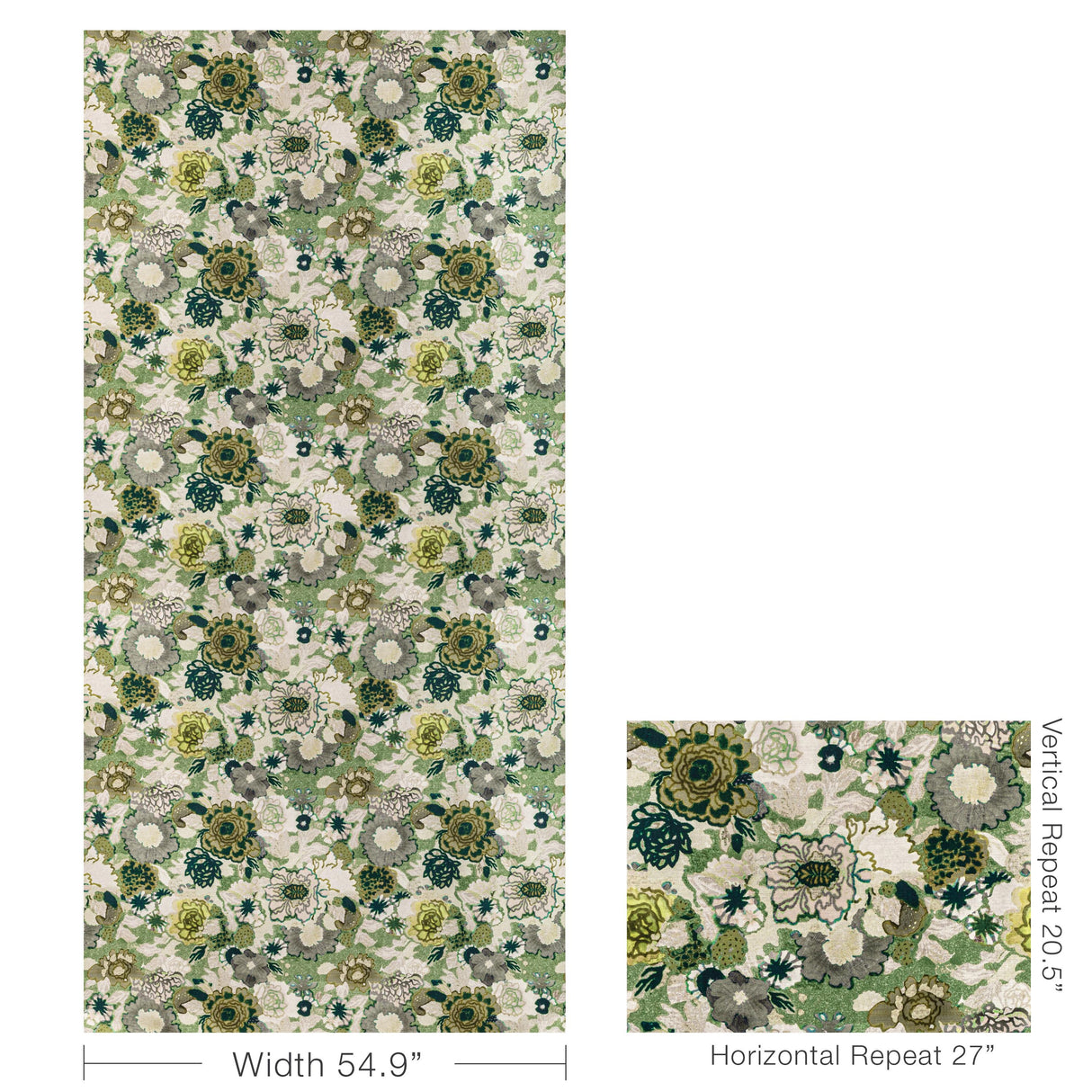 Lee Jofa ARIOSO PRINT STONE/JADE Fabric