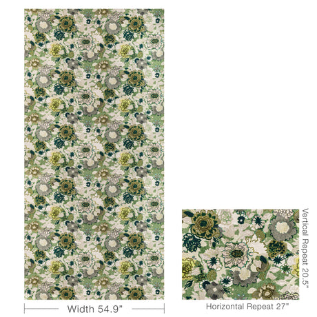 Lee Jofa ARIOSO PRINT STONE/JADE Fabric