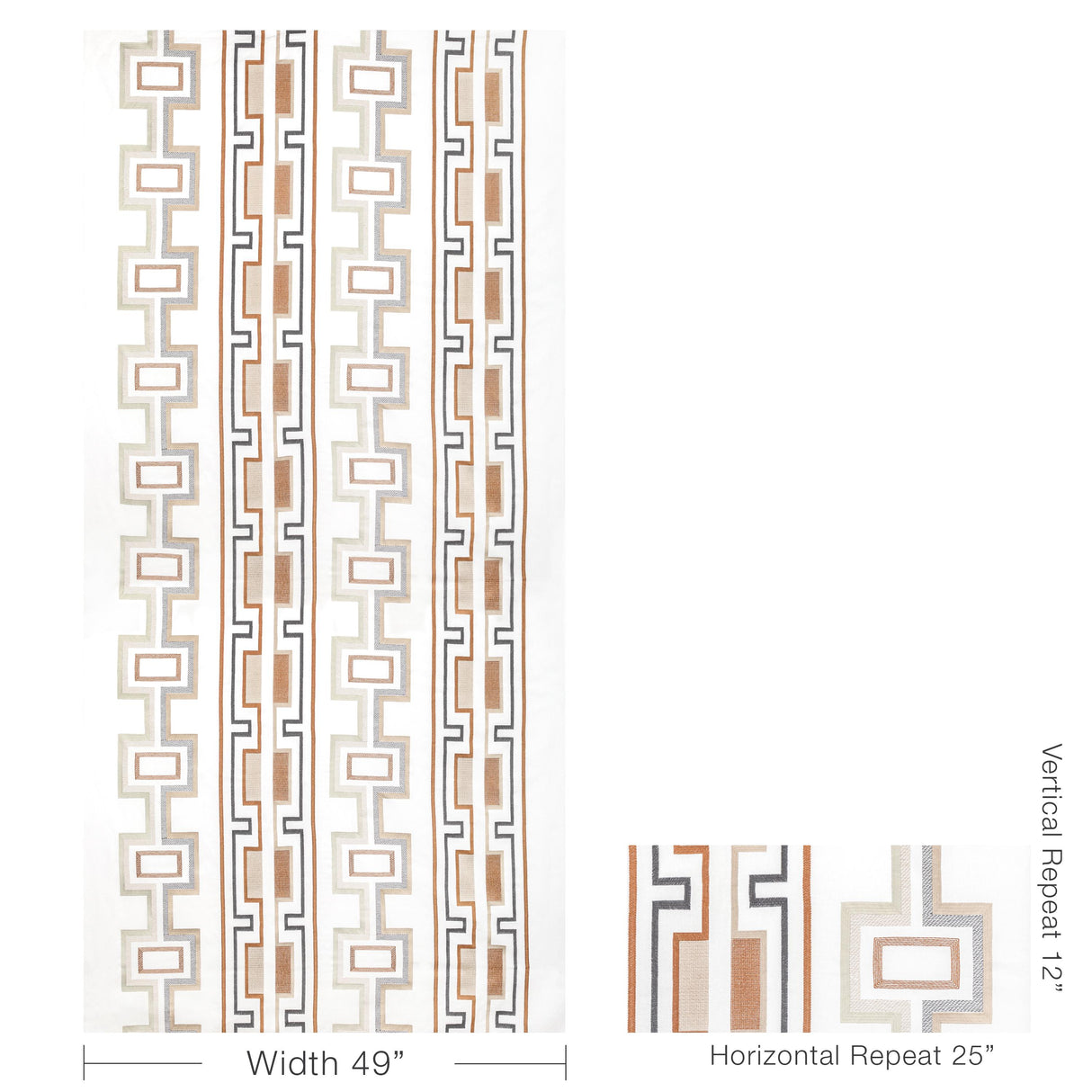 Lee Jofa TRITONE EMBROIDERY COPPER Fabric