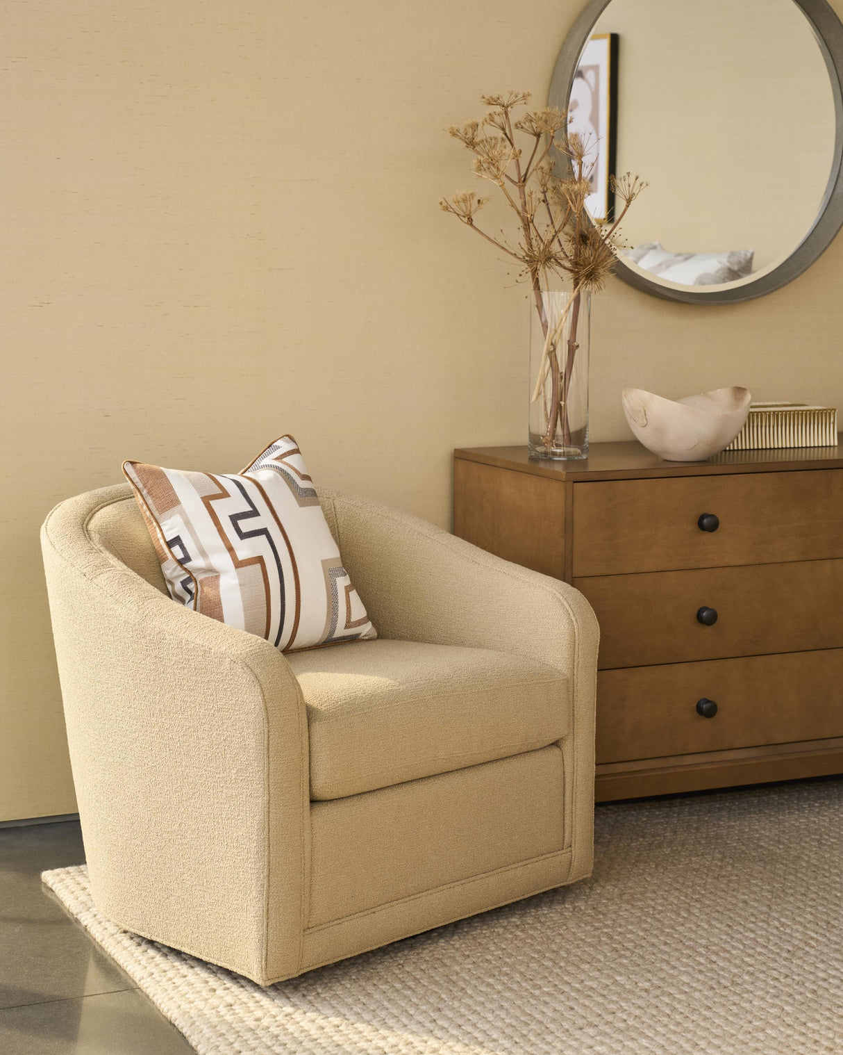 Lee Jofa TRITONE EMBROIDERY COPPER Fabric