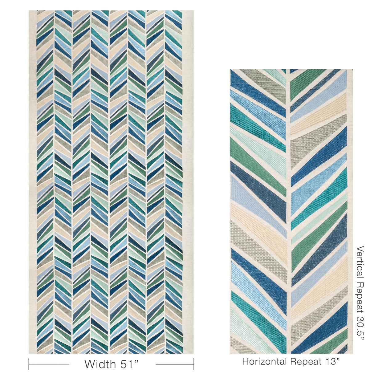 Lee Jofa TALA EMBROIDERY AEGEAN Drapery Fabric