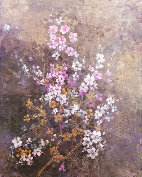 Brewster Home Fashions Hanami Wall Mural Purples Wallpaper