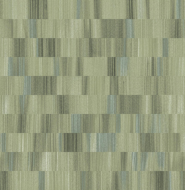 A-Street Prints Flicker Green Horizontal Textured Stripe Wallpaper