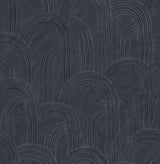 A-Street Prints Cabo Indigo Rippled Arches Wallpaper