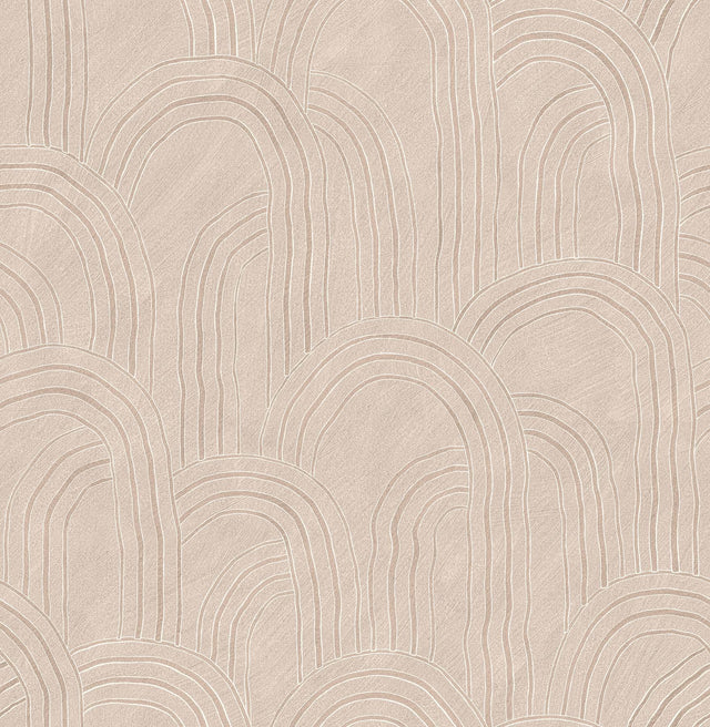 A-Street Prints Cabo Pink Rippled Arches Wallpaper