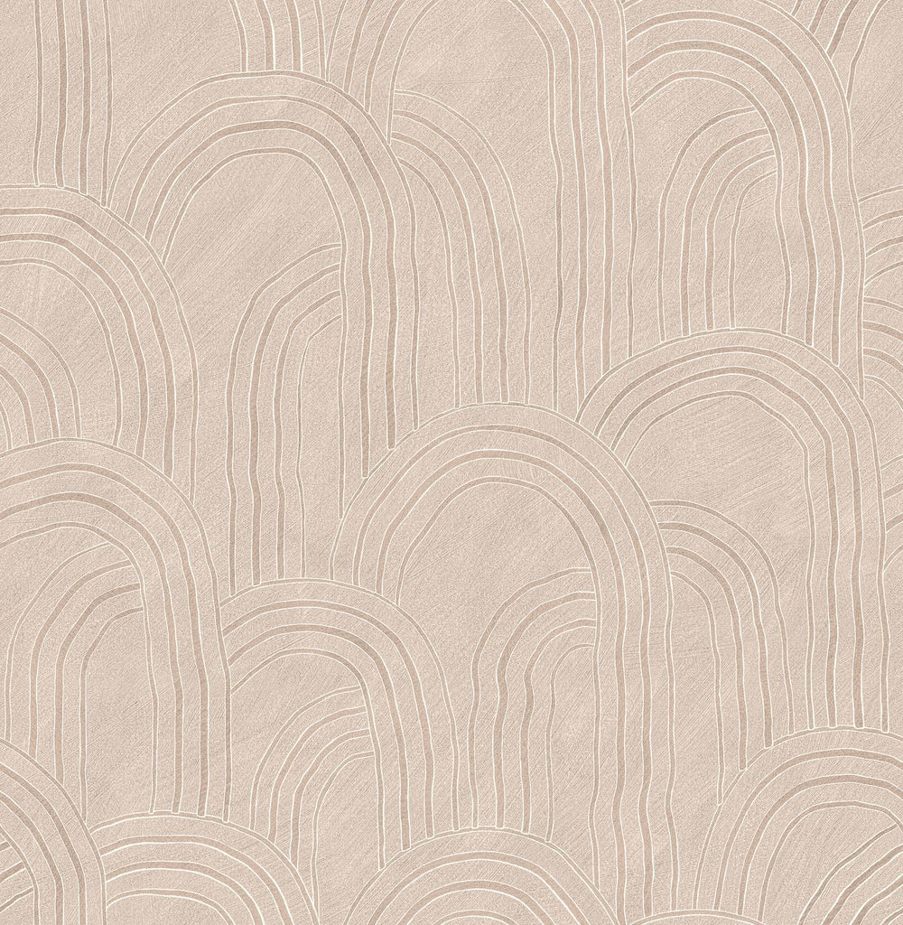 A-Street Prints Cabo Pink Rippled Arches Wallpaper