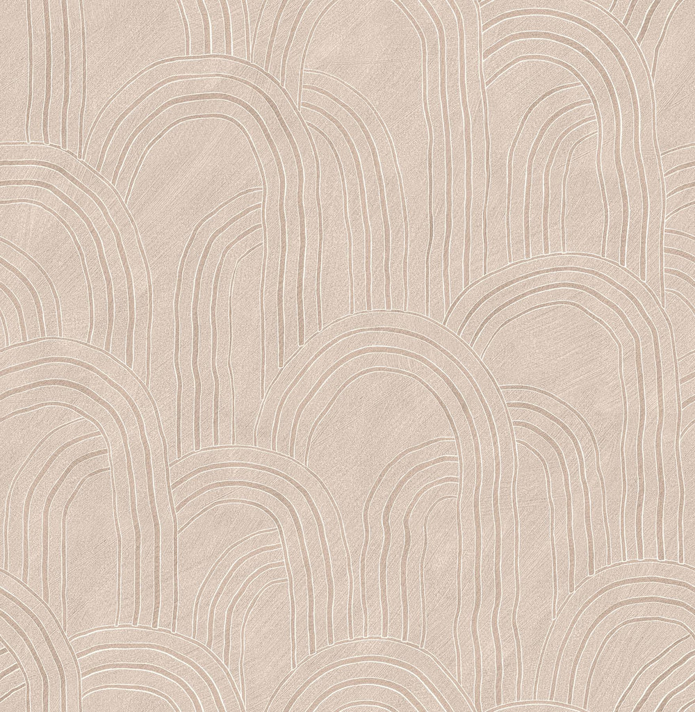 A-Street Prints Cabo Rippled Arches Pink Wallpaper