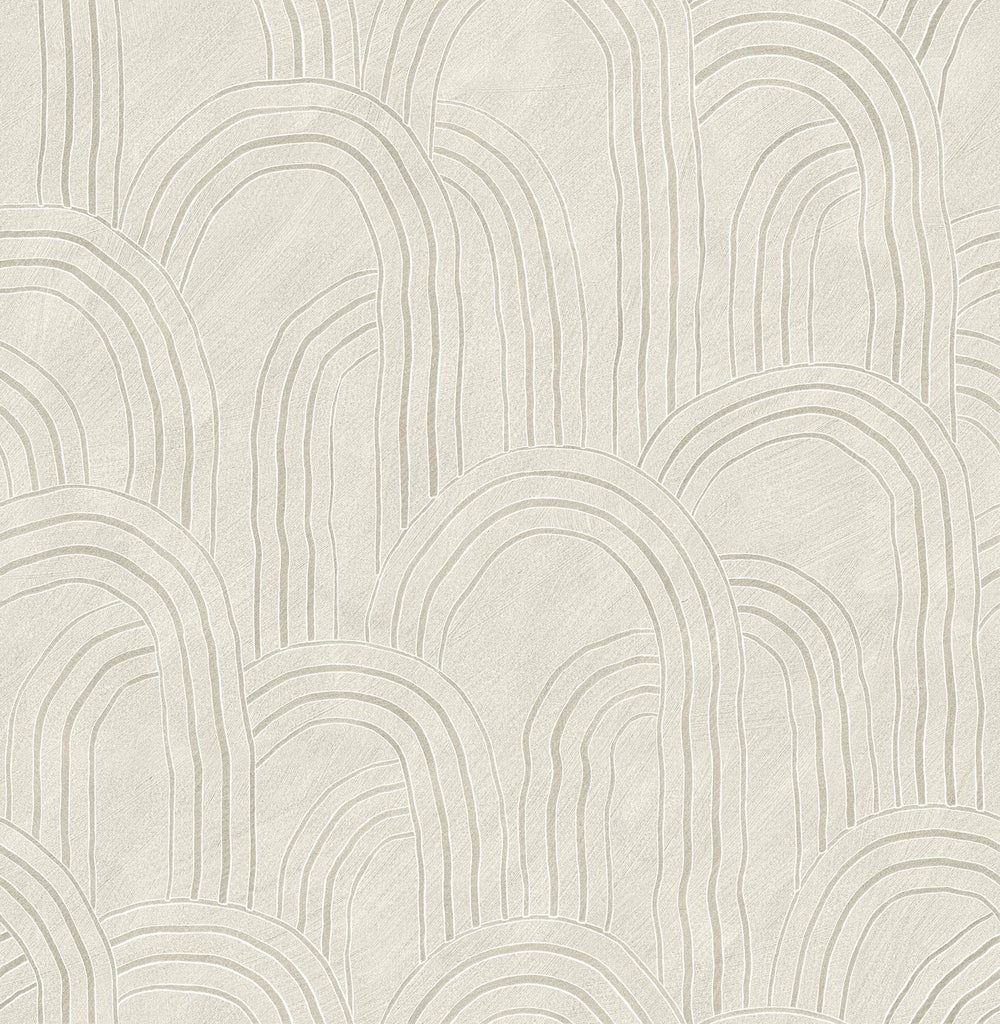 A-Street Prints Cabo Cream Rippled Arches Wallpaper