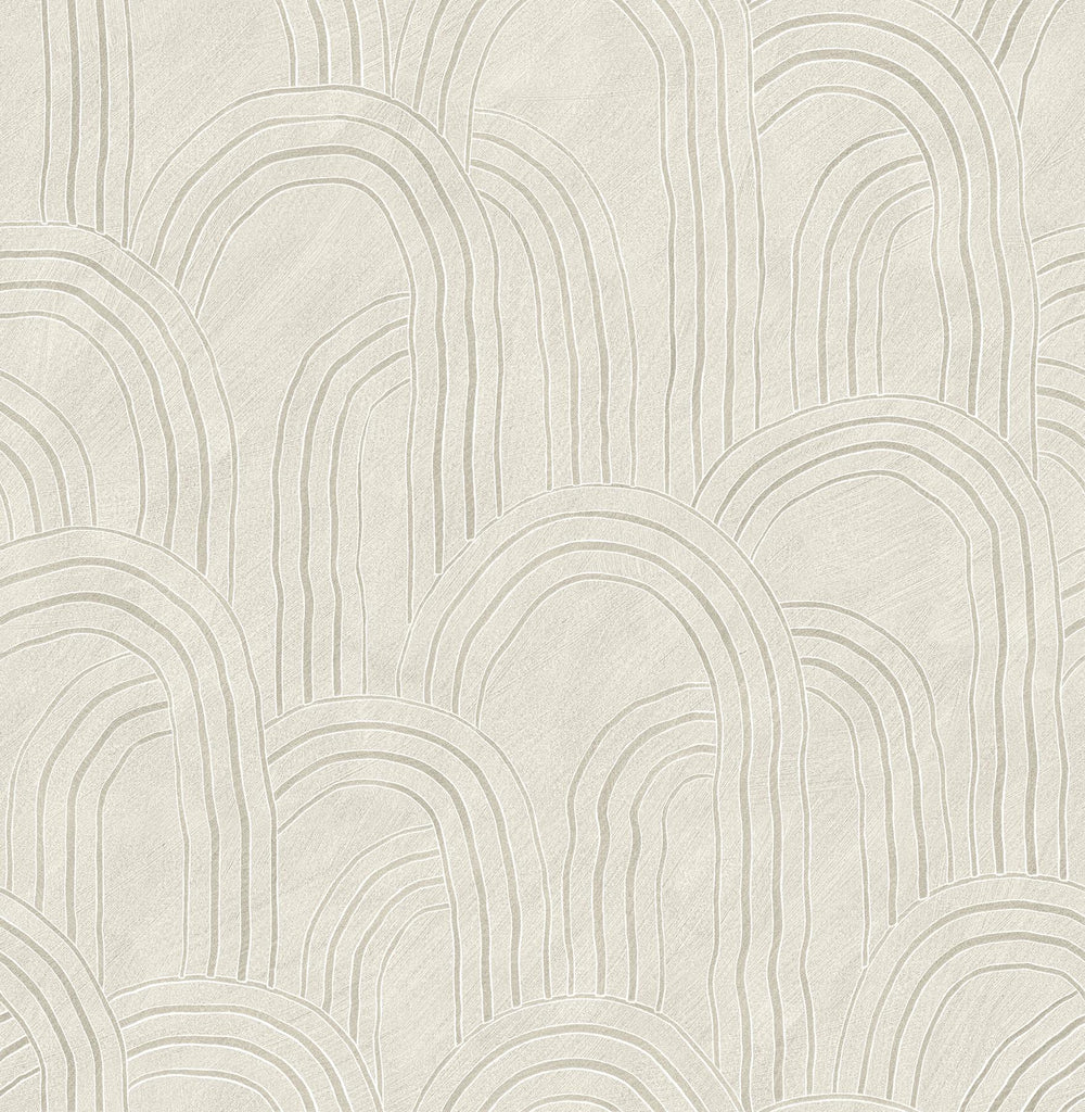 A-Street Prints Cabo Rippled Arches Cream Wallpaper