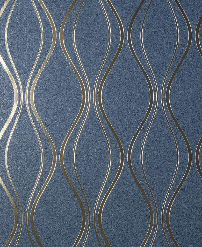 Brewster Home Fashions Odie Blue Contour Wave Wallpaper
