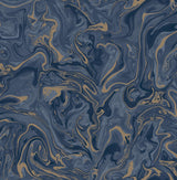 Brewster Home Fashions Suave Navy Marble Wallpaper