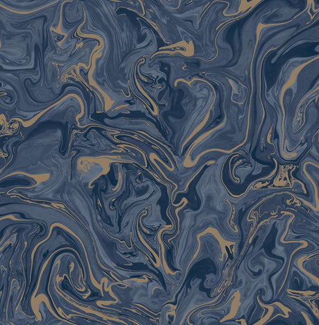 Brewster Home Fashions Suave Marble Navy Wallpaper
