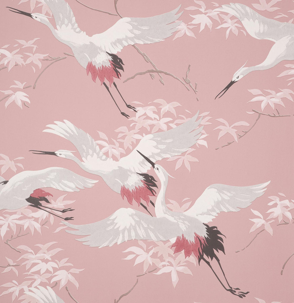 Brewster Home Fashions Saura Pink Cranes Wallpaper