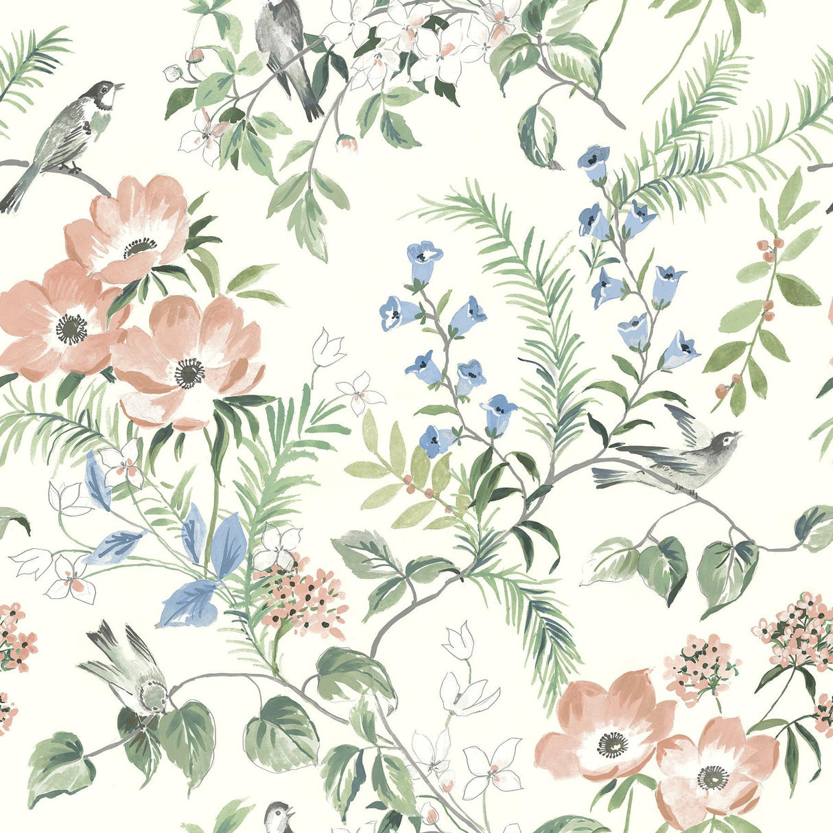 Brewster Home Fashions Frederique Multicolor Bloom Wallpaper