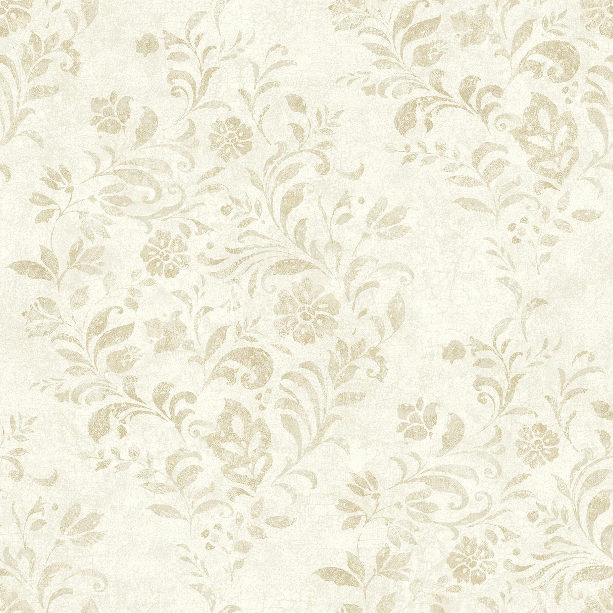 Brewster Home Fashions Isidore Wheat Scroll Wallpaper
