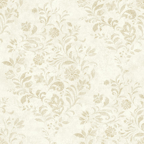 Brewster Home Fashions Isidore Wheat Scroll Wallpaper