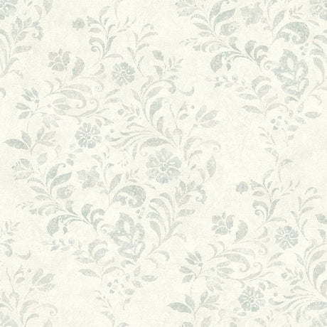 Brewster Home Fashions Isidore Aqua Scroll Wallpaper