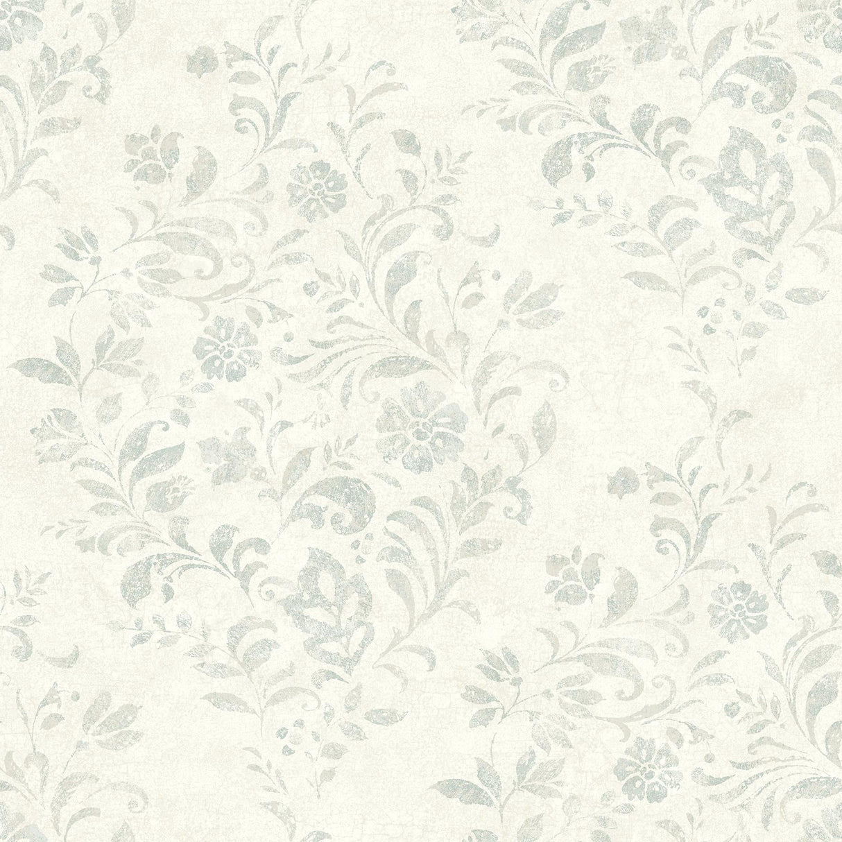 Brewster Home Fashions Isidore Scroll Aqua Wallpaper