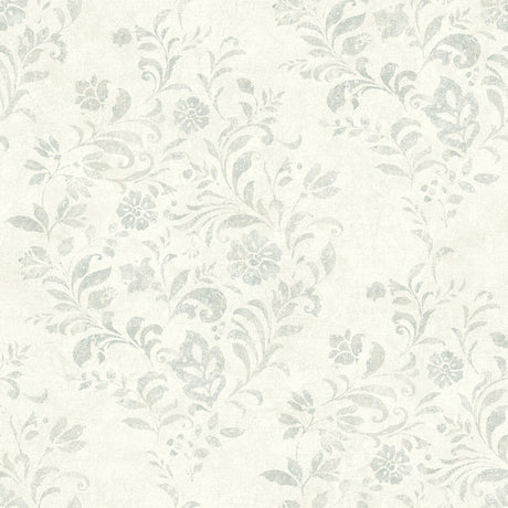 Brewster Home Fashions Isidore Scroll Aqua Wallpaper