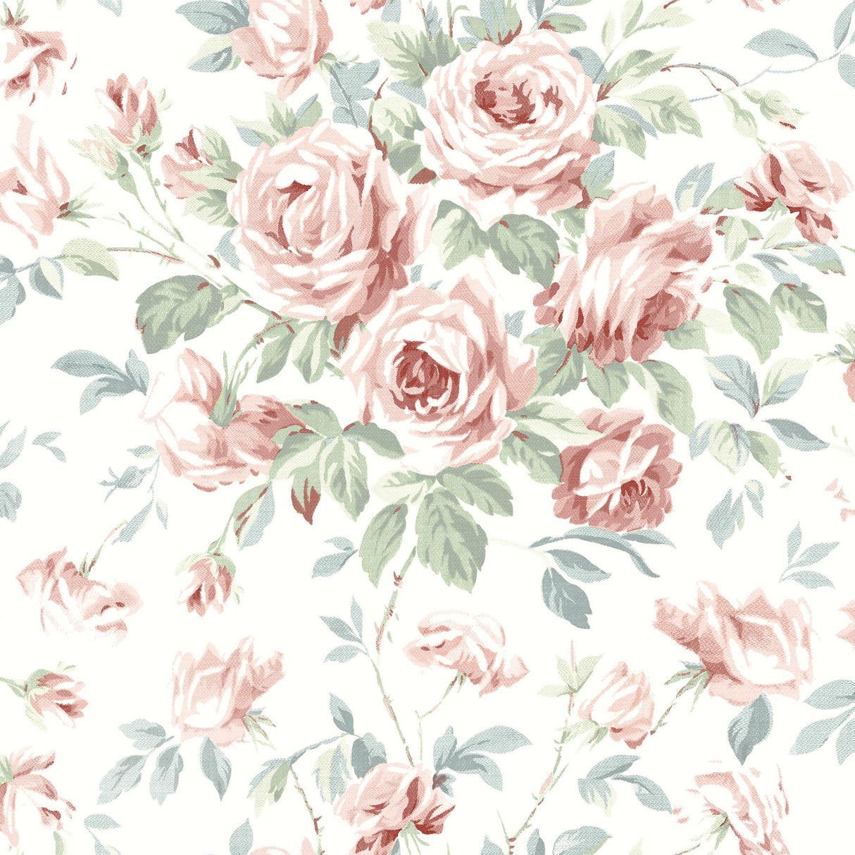 Brewster Home Fashions Manon Rose Stitch Rasberry  Wallpaper