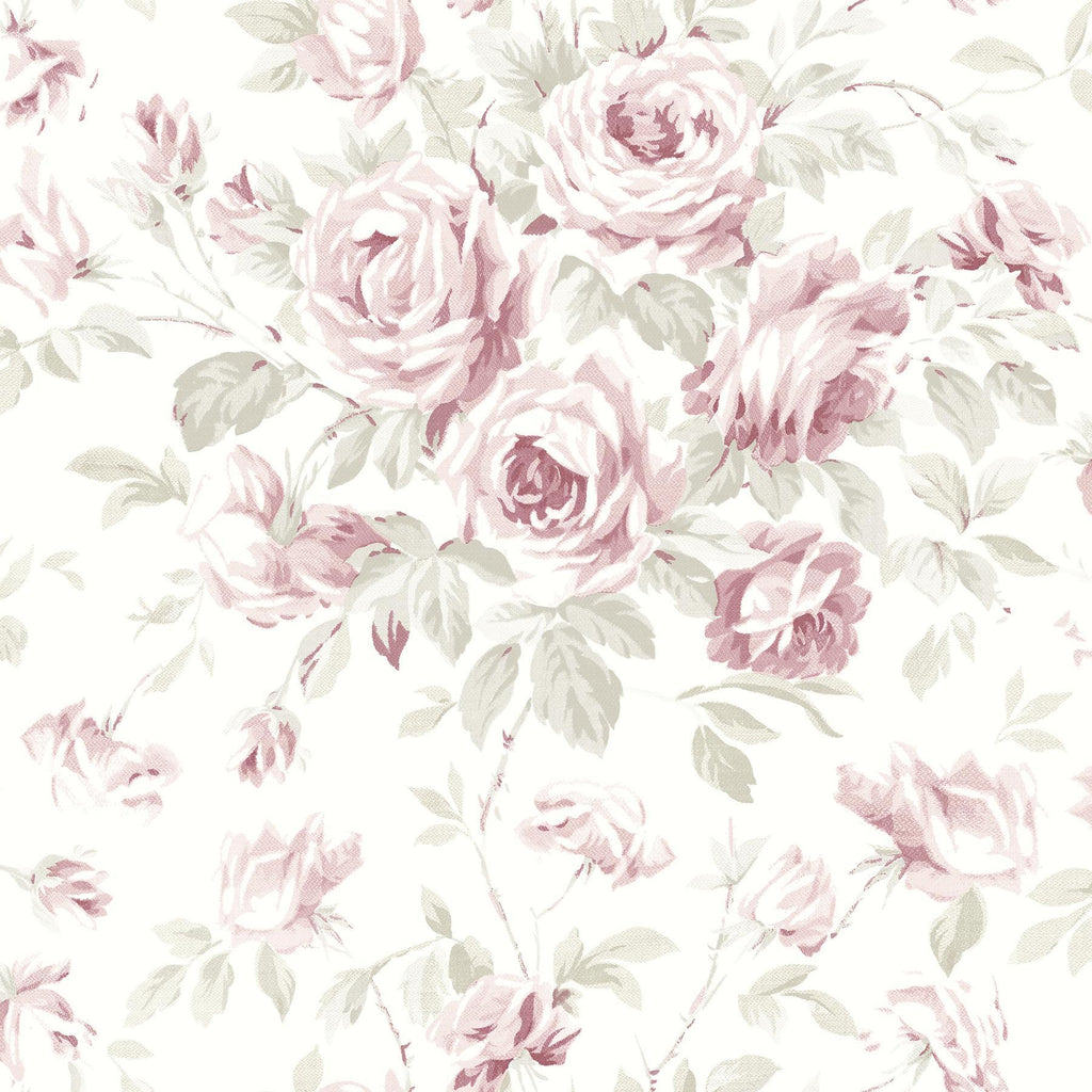 Brewster Home Fashions Manon Pink Rose Stitch Wallpaper