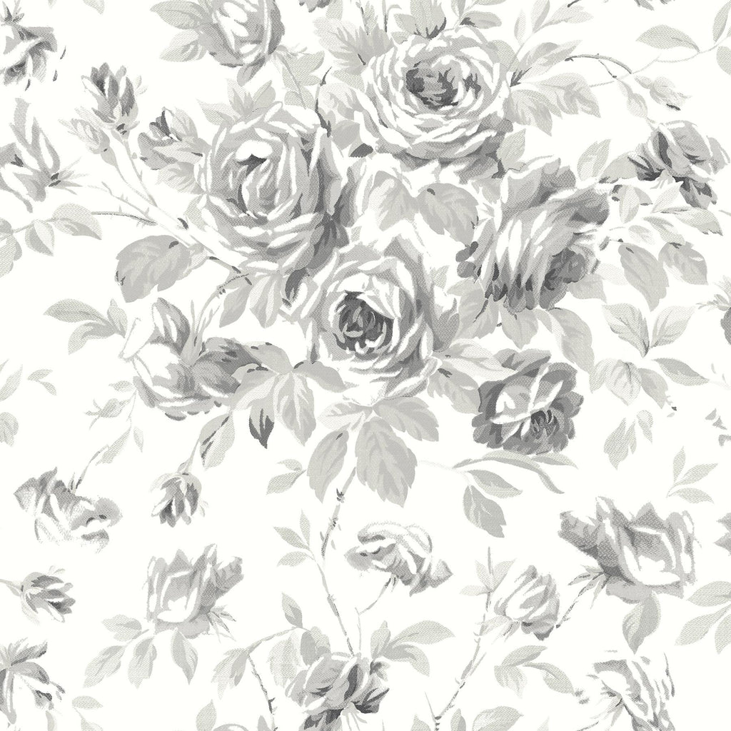 Brewster Home Fashions Manon Rose Stitch Charcoal Wallpaper