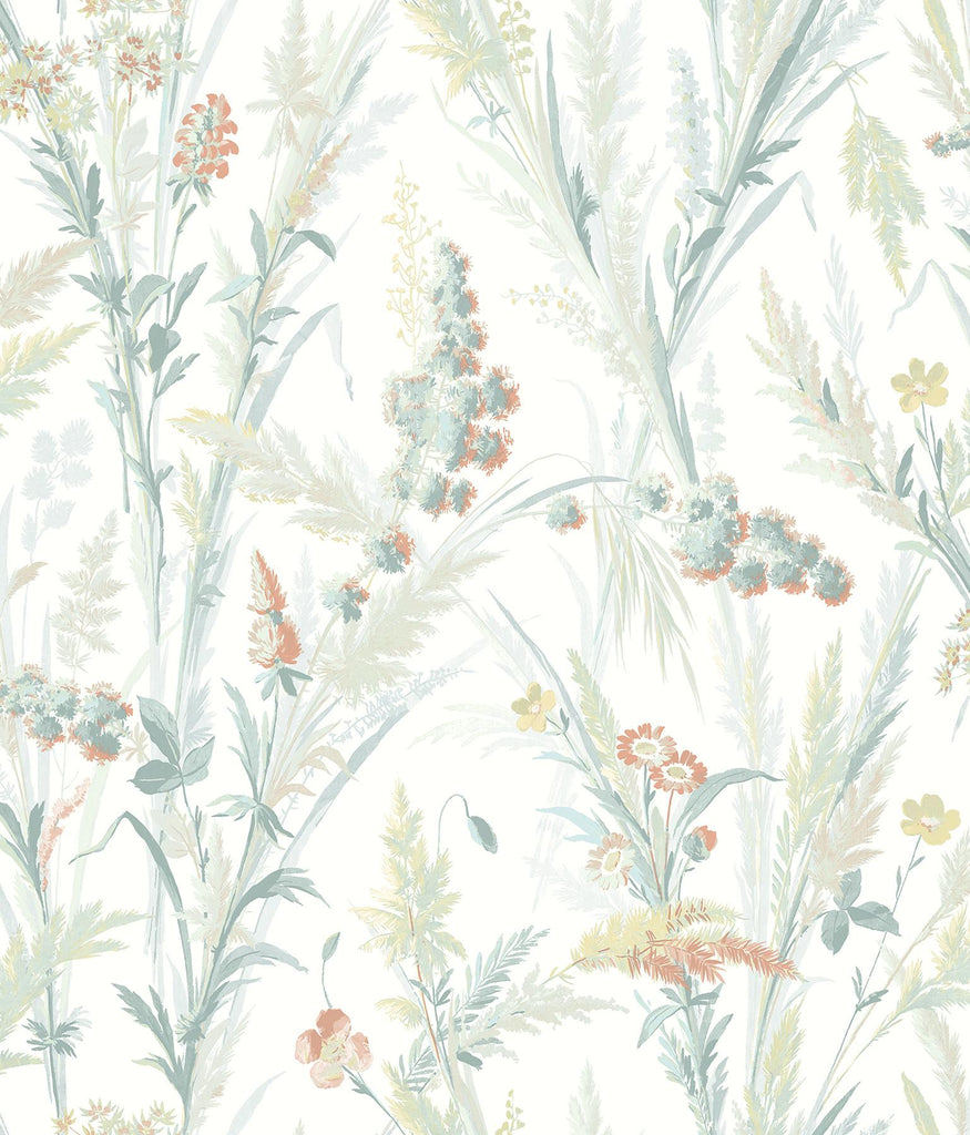 Brewster Home Fashions Hillaire Meadow Teal Wallpaper