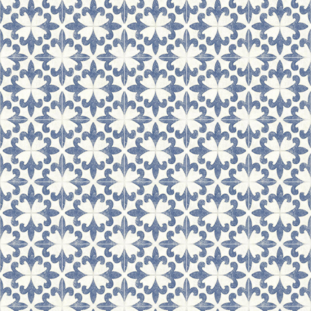 Brewster Home Fashions Remy Blue Fleur Tile Wallpaper
