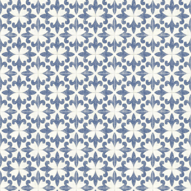 Brewster Home Fashions Remy Blue Fleur Tile Wallpaper