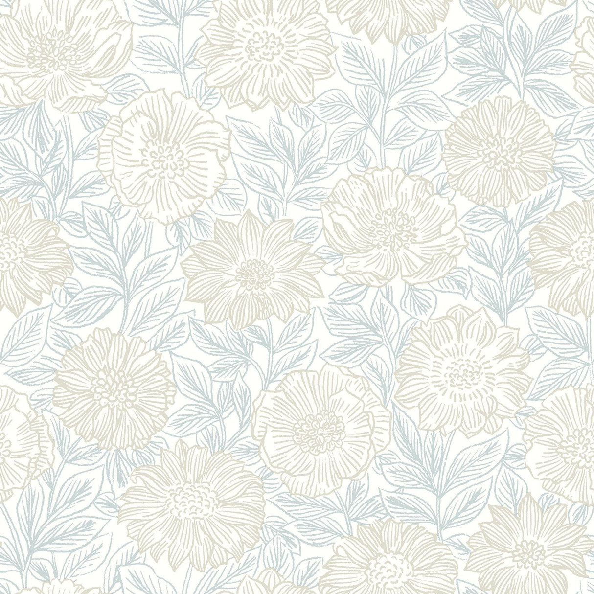 Brewster Home Fashions Faustin Neutral Floral Wallpaper