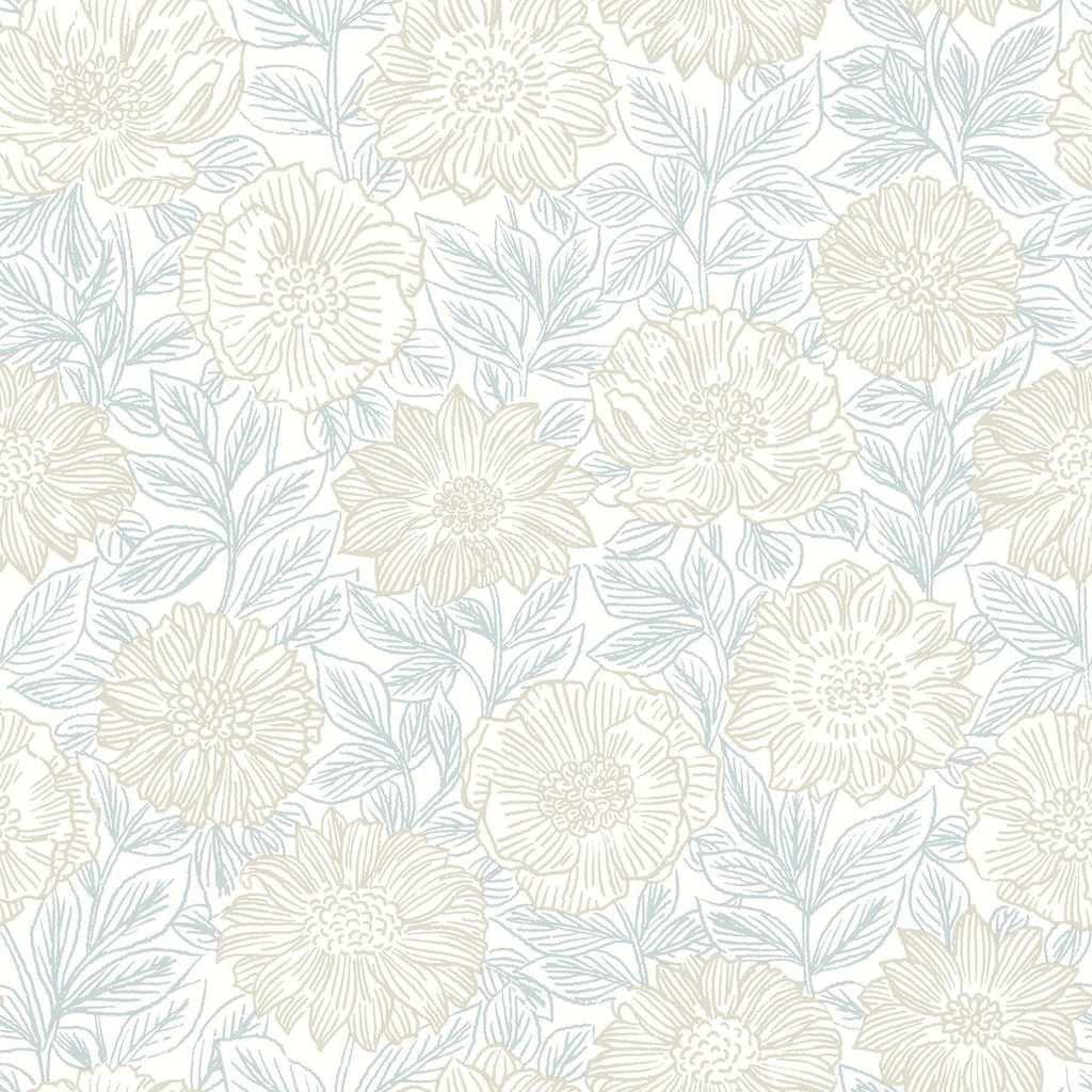 Brewster Home Fashions Faustin Neutral Floral Wallpaper