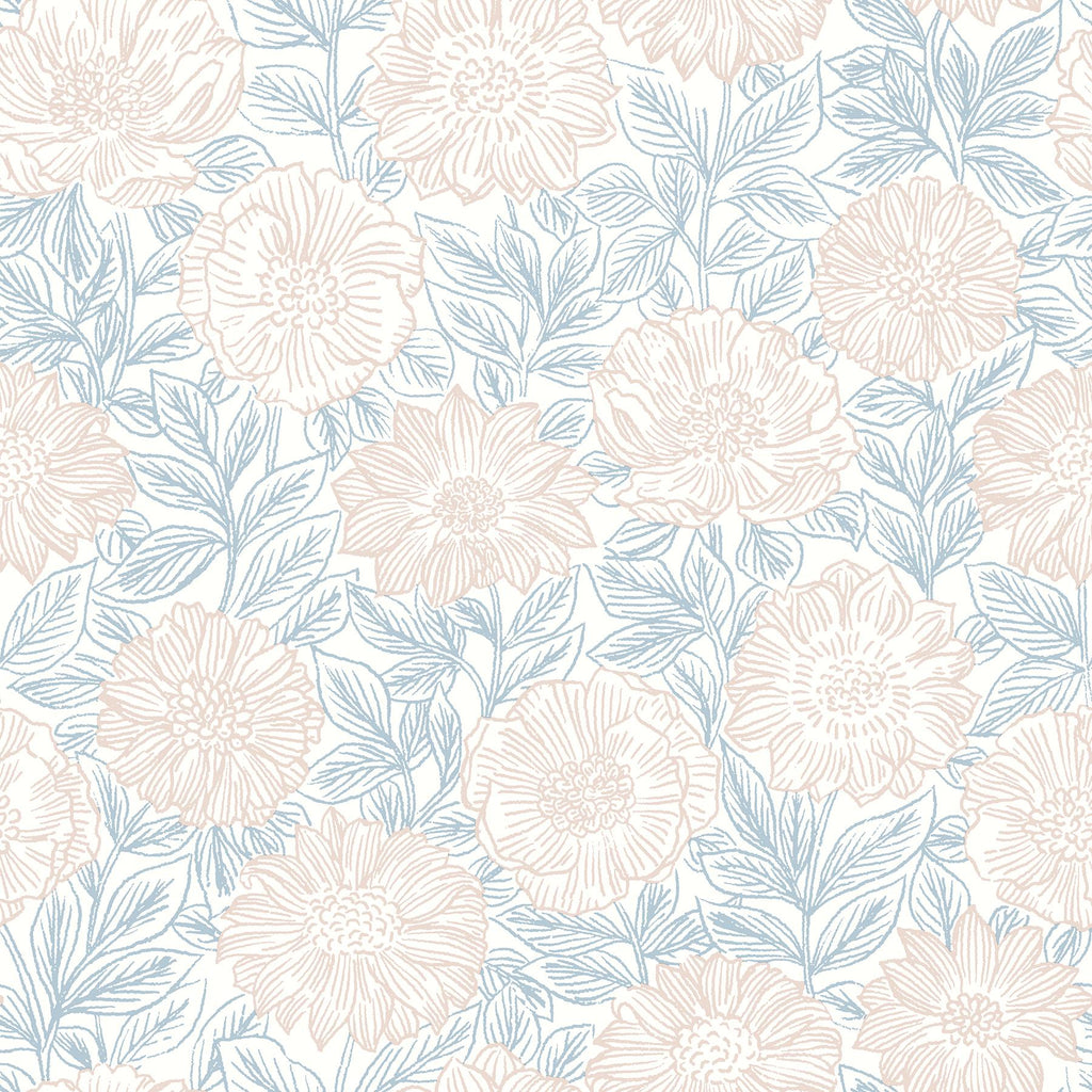 Brewster Home Fashions Faustin Floral Blush Wallpaper