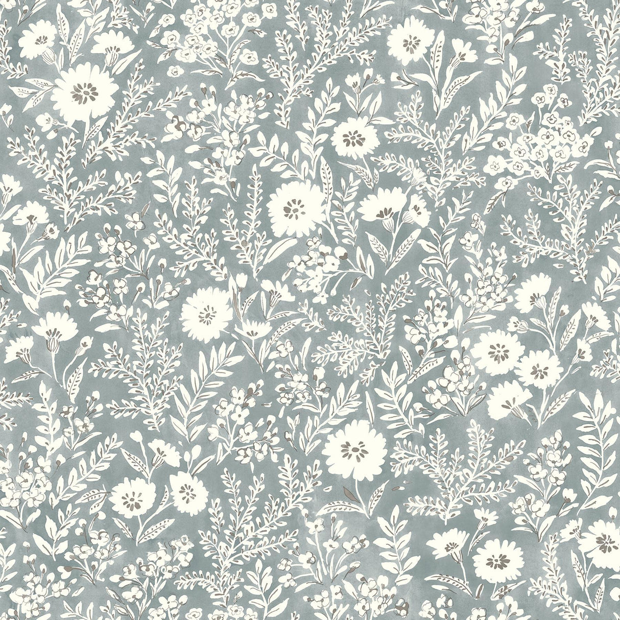 Brewster Home Fashions Agathon Blue Floral Wallpaper
