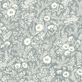 Brewster Home Fashions Agathon Blue Floral Wallpaper
