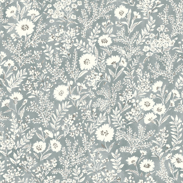 Brewster Home Fashions Agathon Blue Floral Wallpaper