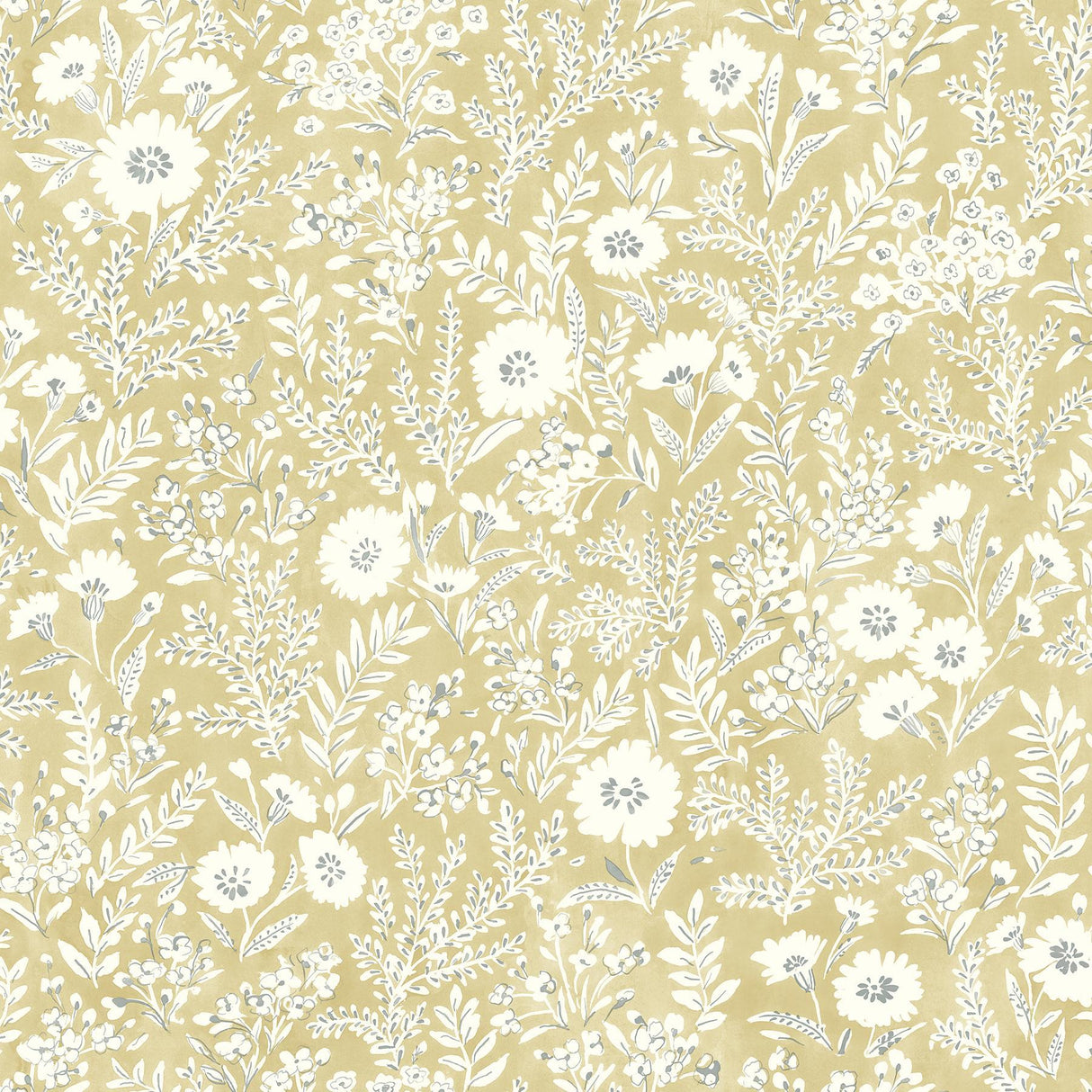 Brewster Home Fashions Agathon Wheat Floral Wallpaper