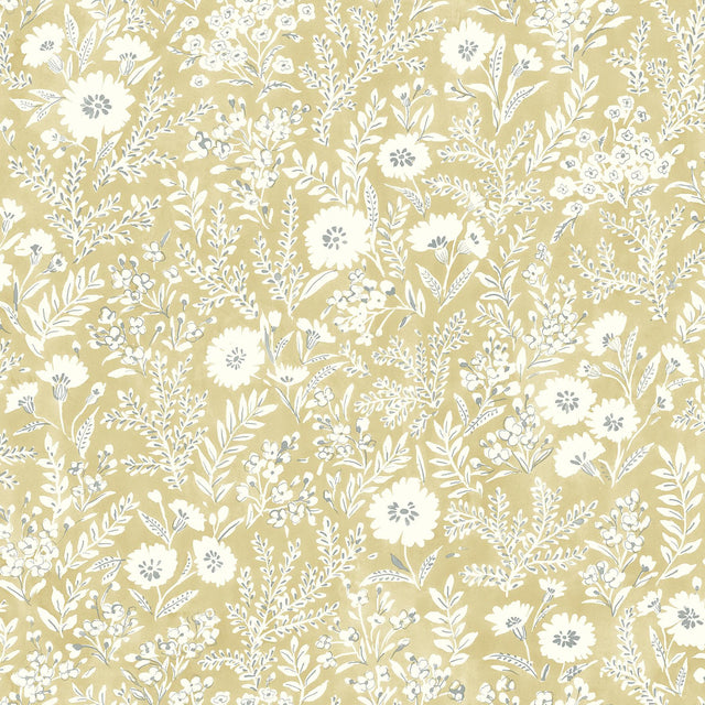 Brewster Home Fashions Agathon Wheat Floral Wallpaper