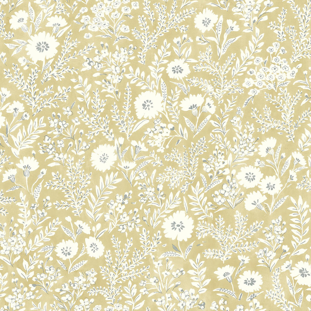 Brewster Home Fashions Agathon Wheat Floral Wallpaper