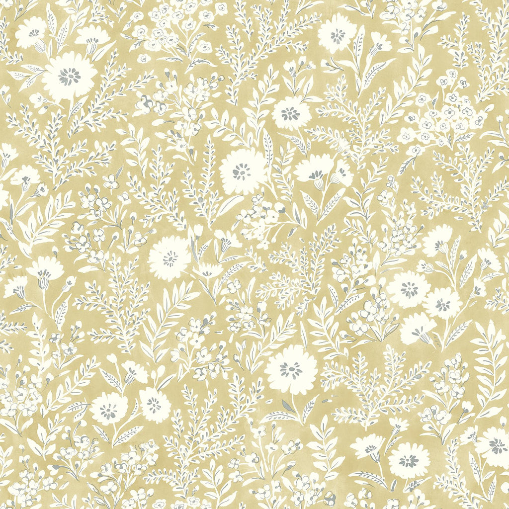 Brewster Home Fashions Agathon Floral Wheat Wallpaper