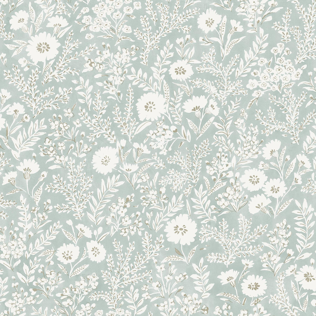 Brewster Home Fashions Agathon Seafoam Floral Wallpaper