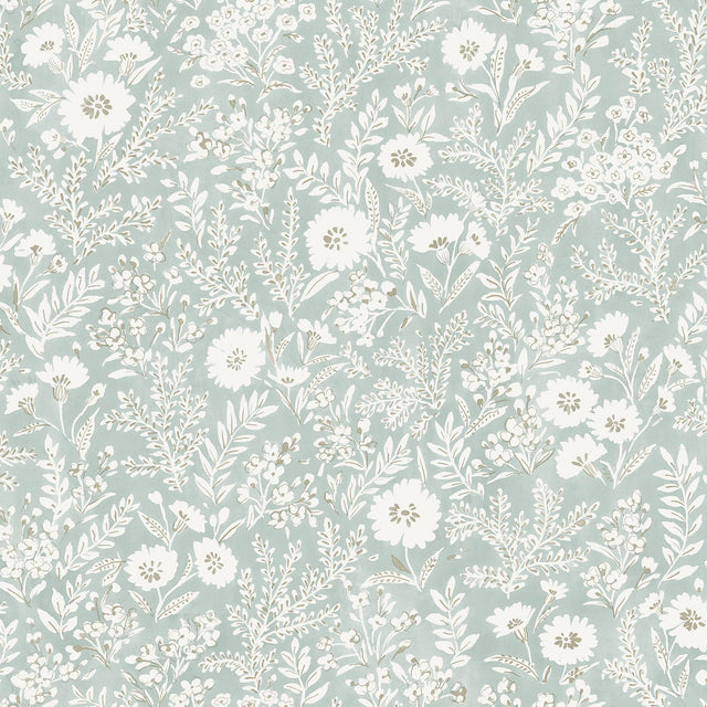 Brewster Home Fashions Agathon Seafoam Floral Wallpaper
