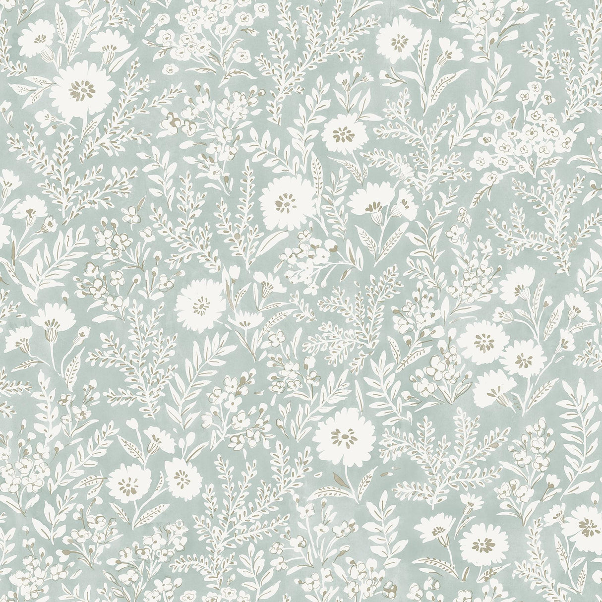 Brewster Home Fashions Agathon Floral Seafoam Wallpaper