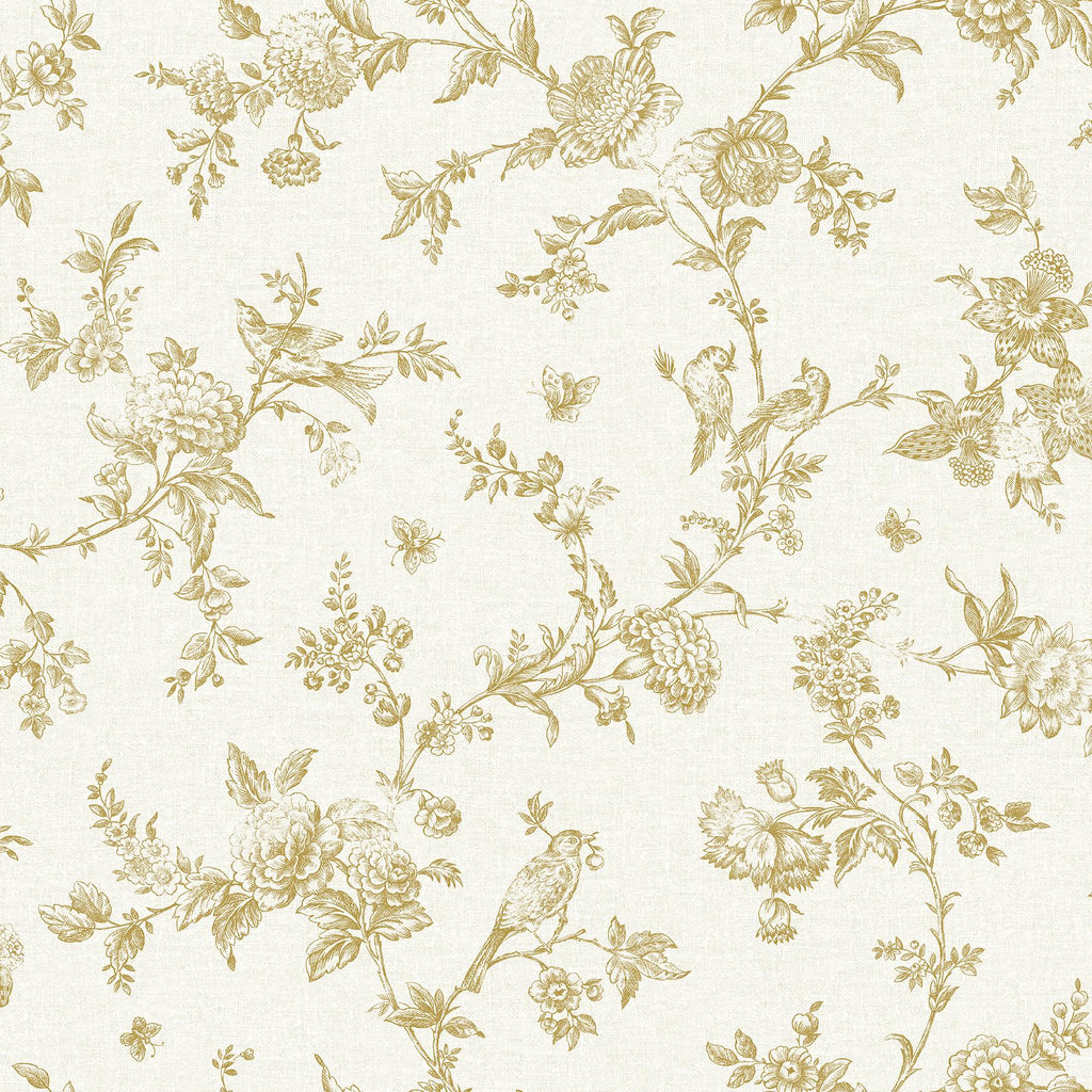 Brewster Home Fashions Nightingale Floral Trail Wheat Wallpaper