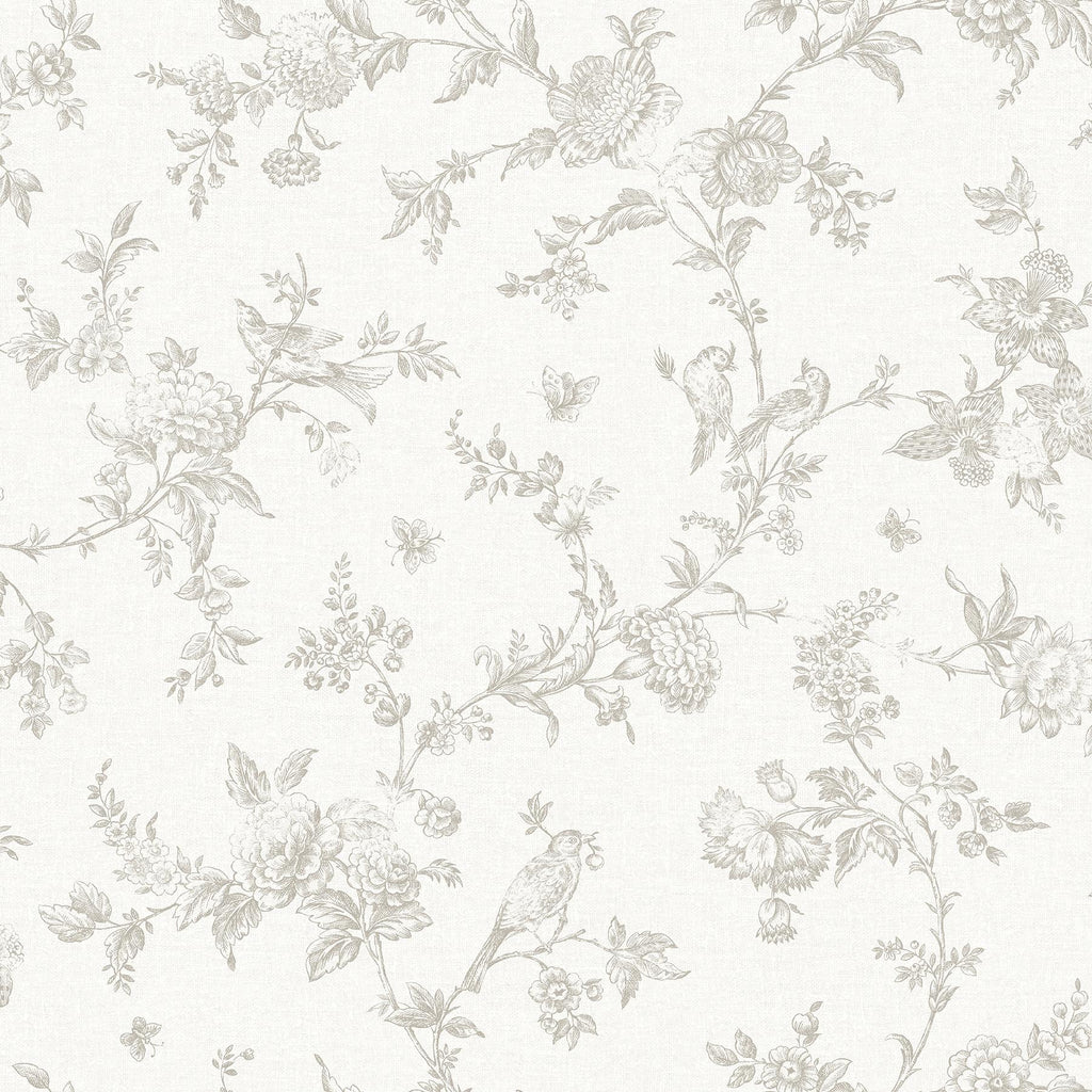 Brewster Home Fashions Nightingale Floral Trail Taupe Wallpaper