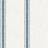 Brewster Home Fashions Linette Navy Fabric Stripe Wallpaper